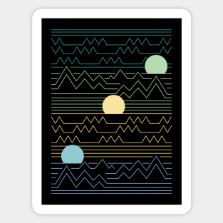 Retro Mountain Sunset Sticker